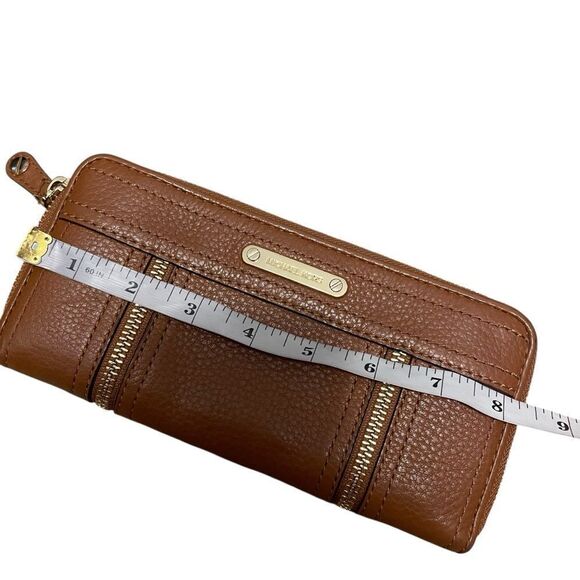 Michael Kors Moxley Zip Around Leather Wallet Deep Tan